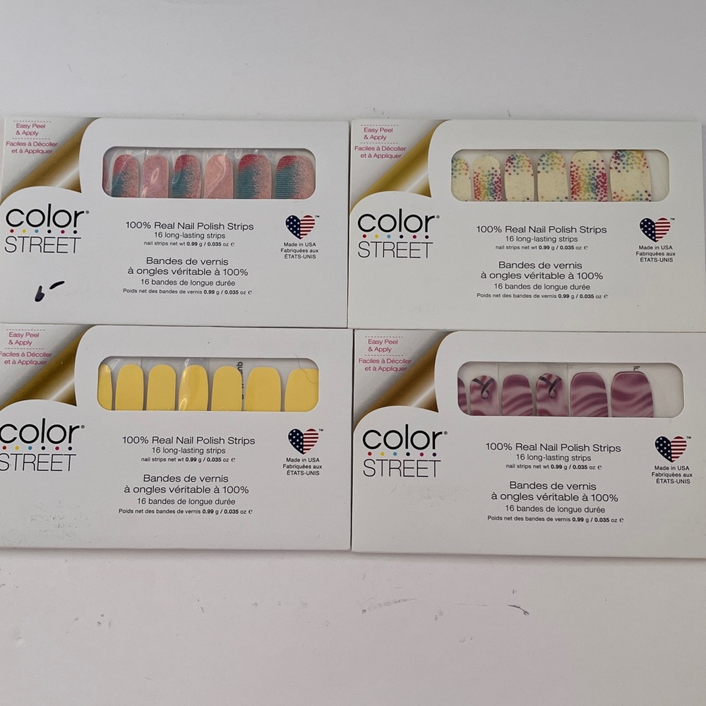 BUNDLE OF FOUR ♥️ Color Street 100% Real Nail Polish Strips BRAND NEW